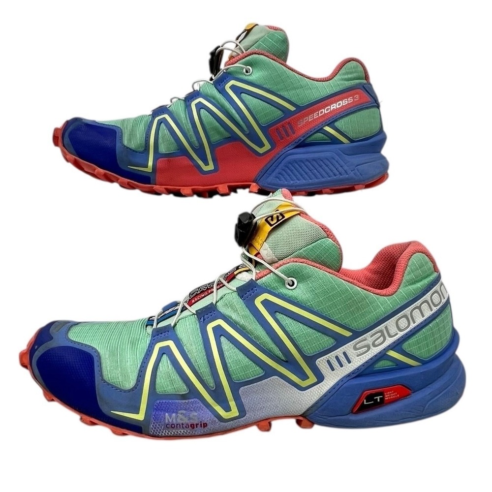 Salomon Speedcross 3 Green Blue Red Athletic Shoes